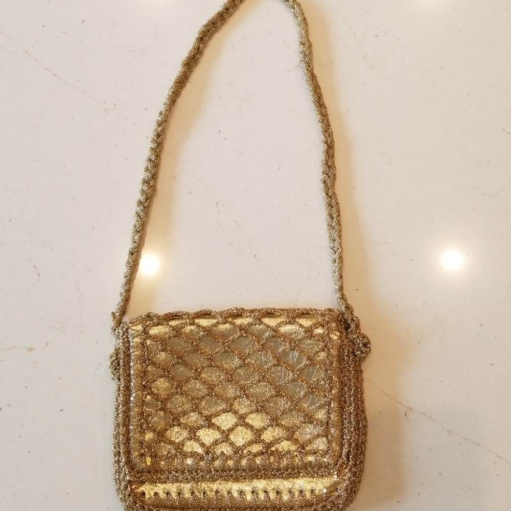 Vintage Montgomery Ward gold cocktail purse
